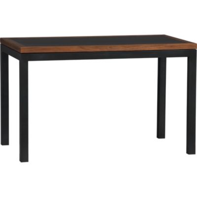 Parsons Elm-Framed Steel Top 48x28 Dining Table with Natural Dark ...