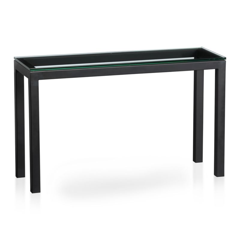 Parsons Console Table with Glass Top