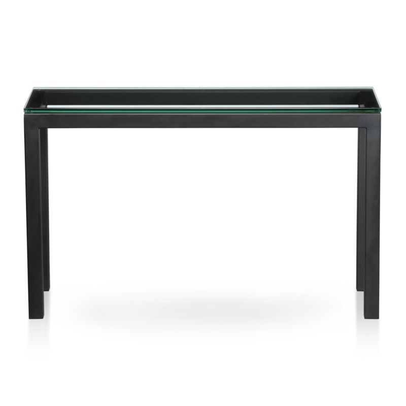 Parsons Console Table with Glass Top