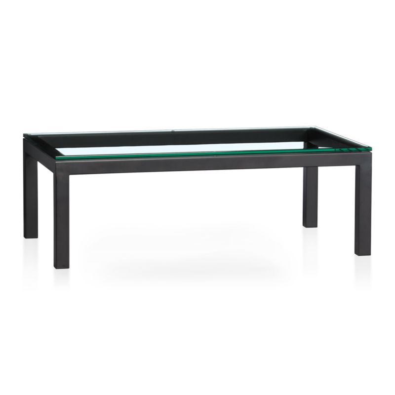 Parsons Rectangular Coffee Table with Glass Top