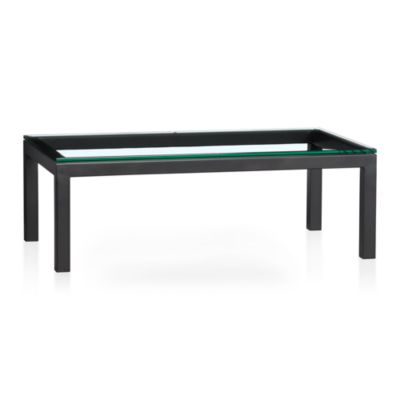 Parsons Rectangular Coffee Table with Glass Top