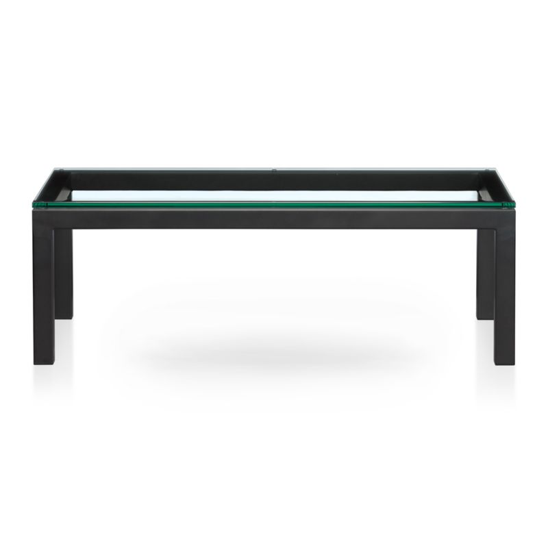 Parsons Rectangular Coffee Table with Glass Top