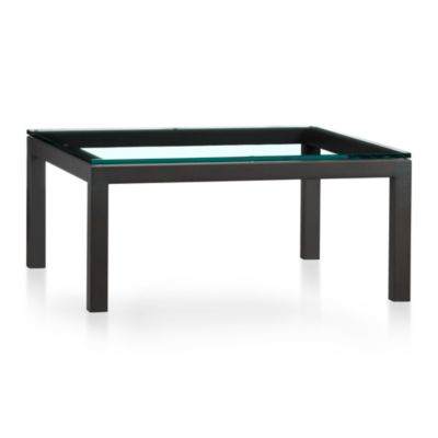 Parsons Square Coffee Table with Glass Top
