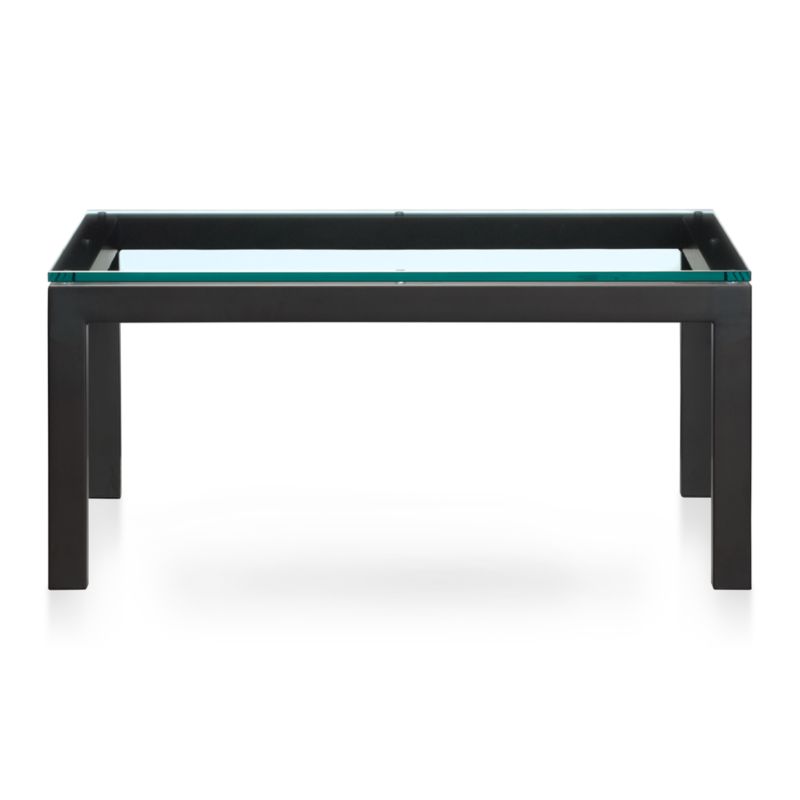 Parsons Square Coffee Table with Glass Top