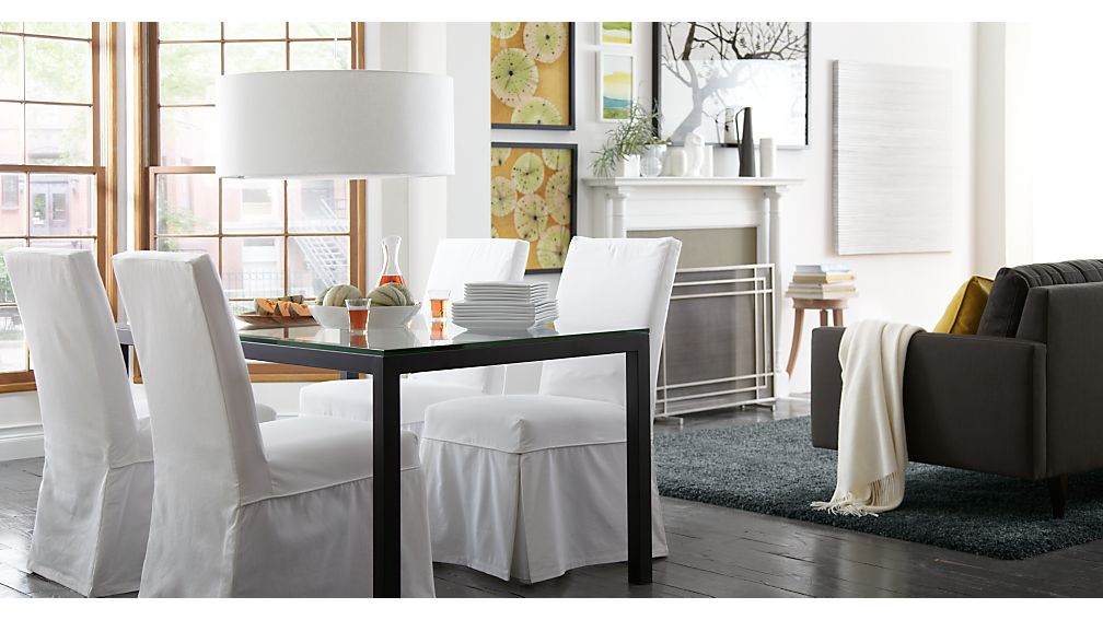 White Slipcover Only for Slip Side Chair Crate and Barrel