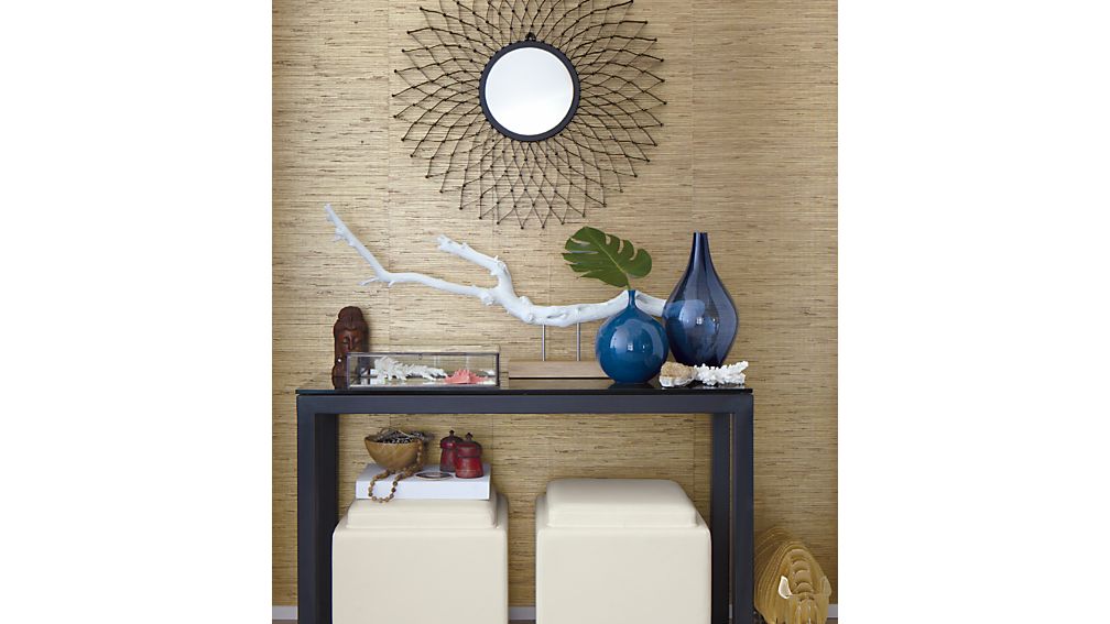 Parsons Console Table with Grey Glass Top Crate and Barrel