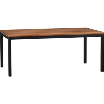 Parsons Reclaimed Wood Top 72x42 Dining Table with Natural Dark Steel Base