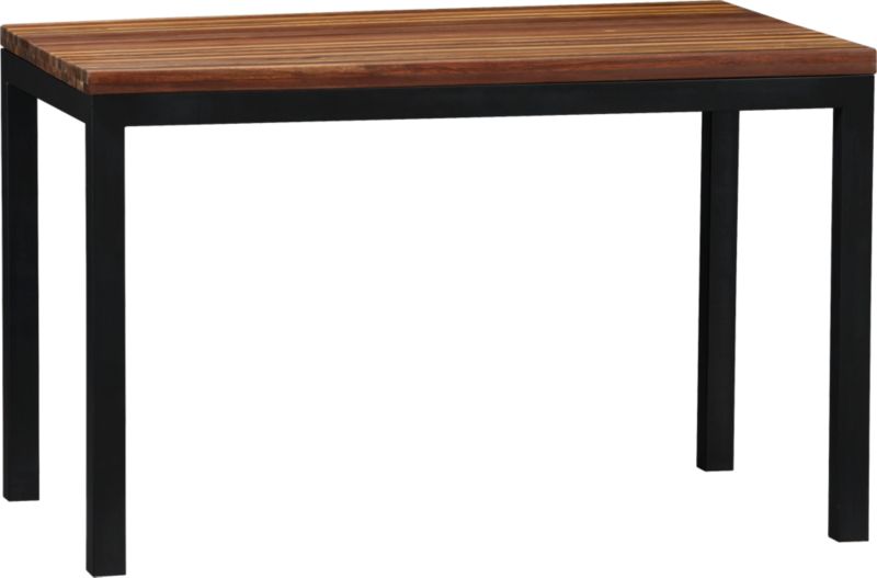 Parsons Reclaimed Wood Top 48x28 Dining Table with Natural Dark Steel Base
