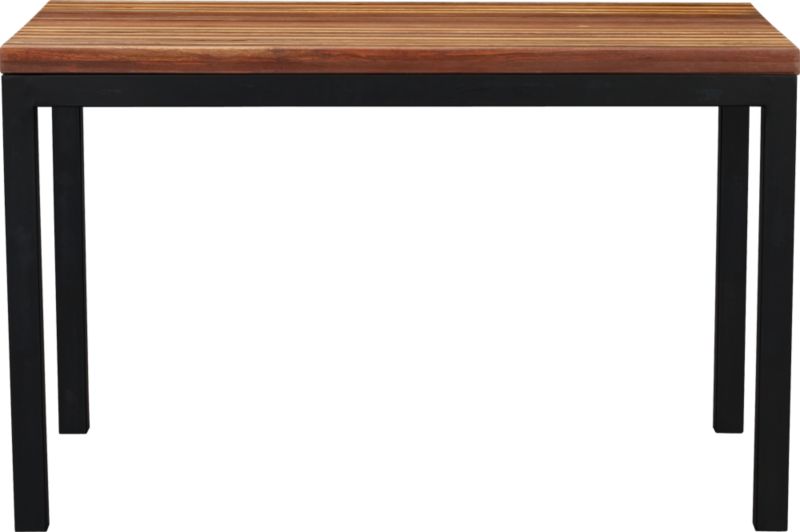 Parsons Reclaimed Wood Top 48x28 Dining Table with Natural Dark Steel Base