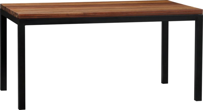 Parsons Reclaimed Wood Top 60x36 Dining Table with Natural Dark Steel Base