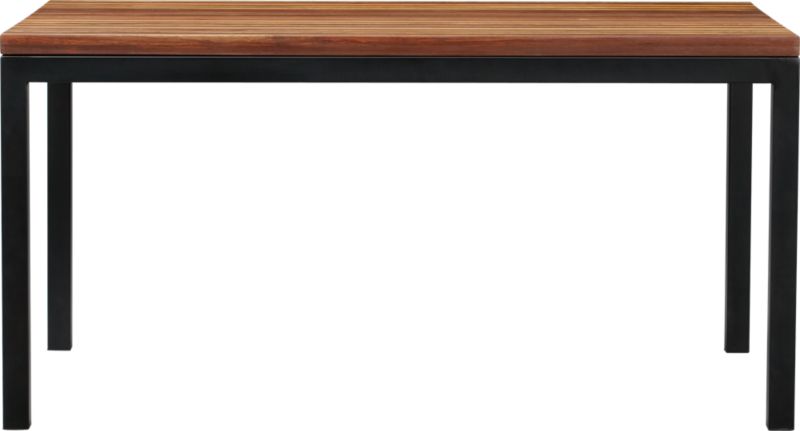 Parsons Reclaimed Wood Top 60x36 Dining Table with Natural Dark Steel Base