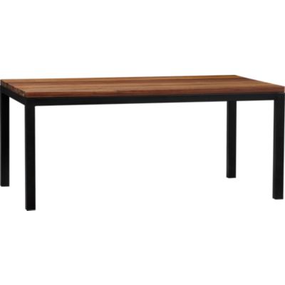 Parsons Reclaimed Wood Top 72x42 Dining Table with Natural Dark Steel Base