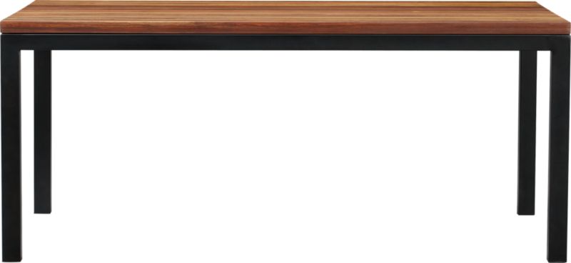 Parsons Reclaimed Wood Top 72x42 Dining Table with Natural Dark Steel Base