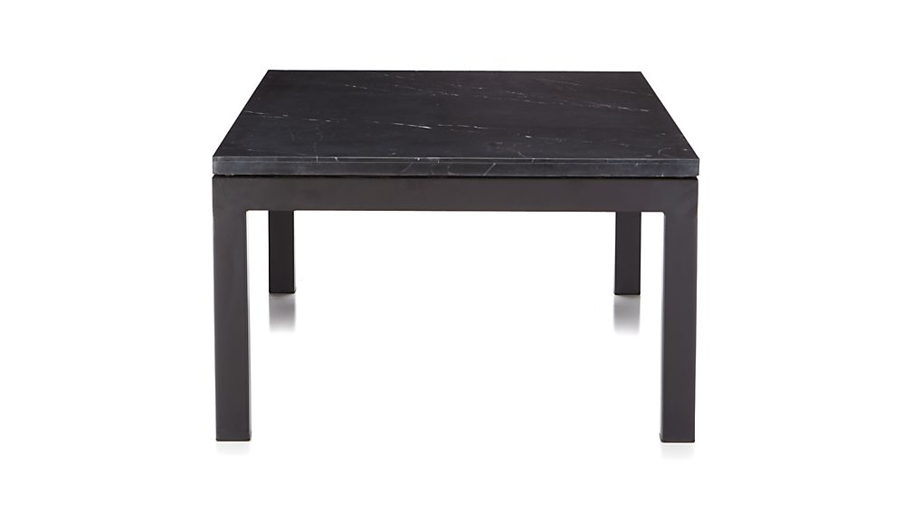Parsons Rectangular Coffee Table with Black Marble Top Crate and Barrel
