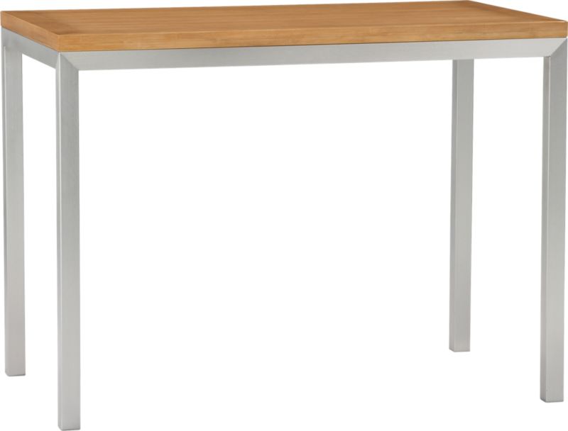 Parsons Bamboo Top 48x28 High Dining Table with Stainless Steel Base