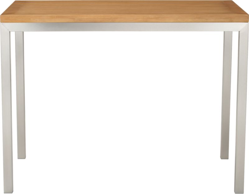 Parsons Bamboo Top 48x28 High Dining Table with Stainless Steel Base