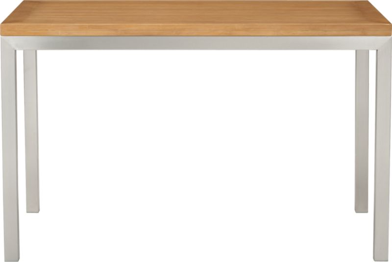 Parsons Bamboo Top 48x28 Dining Table with Stainless Steel Base