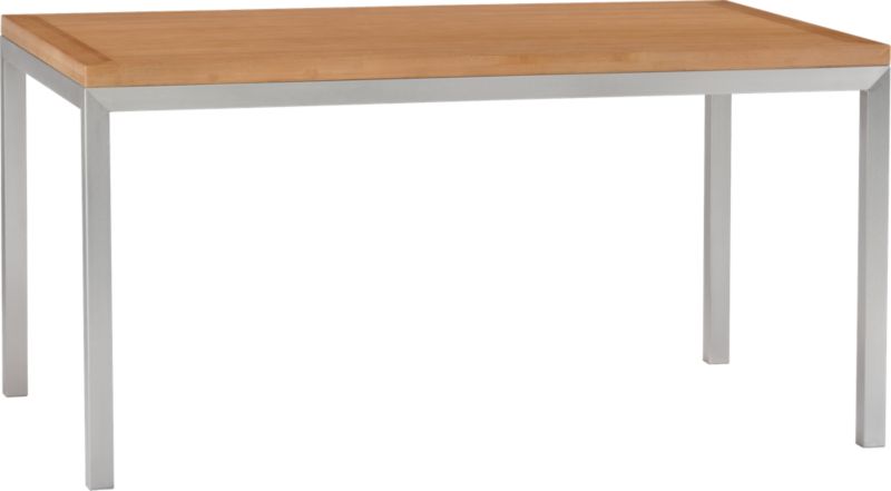 Parsons Bamboo Top 60x36 Dining Table with Stainless Steel Base