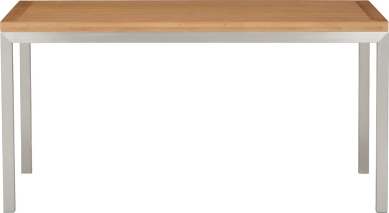 Parsons Bamboo Top 60x36 Dining Table with Stainless Steel Base