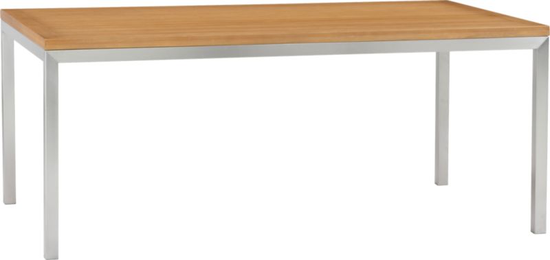 Parsons Bamboo Top 72x42 Dining Table with Stainless Steel Base