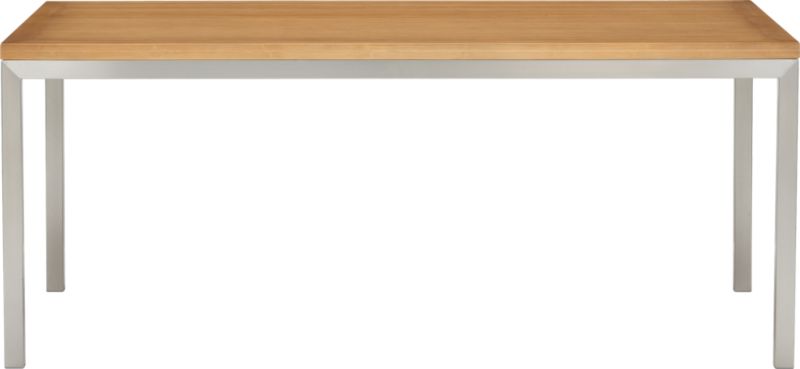Parsons Bamboo Top 72x42 Dining Table with Stainless Steel Base