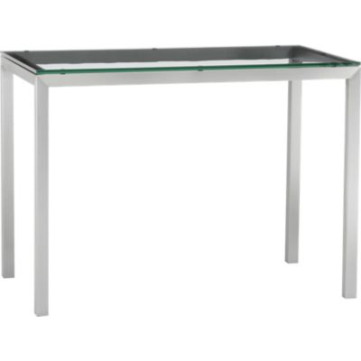 Parsons Glass Top 48x28 High Dining Table with Stainless Steel Base