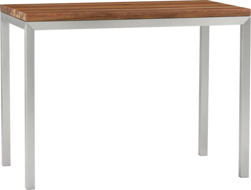Parsons Reclaimed Wood Top 48x28 High Dining Table with Stainless Steel Base