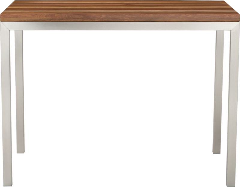 Parsons Reclaimed Wood Top 48x28 High Dining Table with Stainless Steel Base
