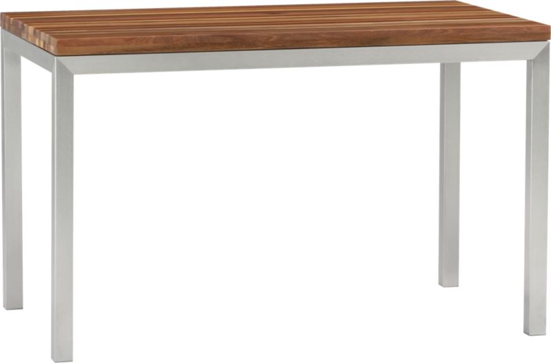 Parsons Reclaimed Wood Top 48x28 Dining Table with Stainless Steel Base