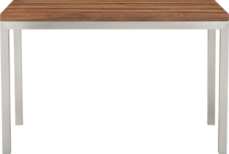 Parsons Reclaimed Wood Top 48x28 Dining Table with Stainless Steel Base