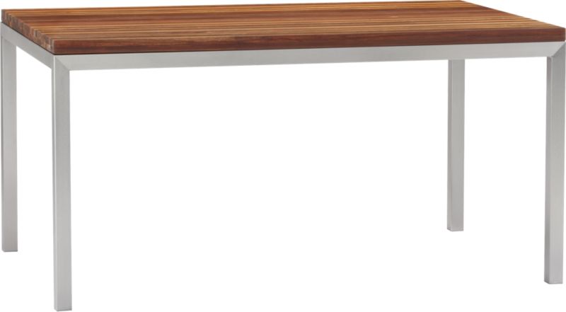 Parsons Reclaimed Wood Top 60x36 Dining Table with Stainless Steel Base