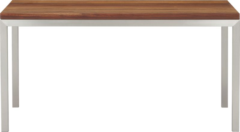 Parsons Reclaimed Wood Top 60x36 Dining Table with Stainless Steel Base
