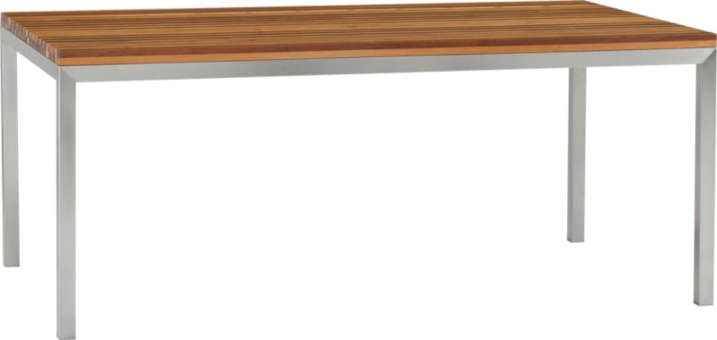 Parsons Reclaimed Wood Top 72x42 Dining Table with Stainless Steel Base