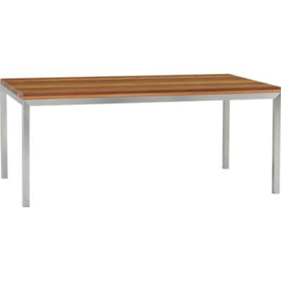 Parsons Reclaimed Wood Top 72x42 Dining Table with Stainless Steel Base