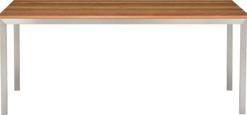 Parsons Reclaimed Wood Top 72x42 Dining Table with Stainless Steel Base