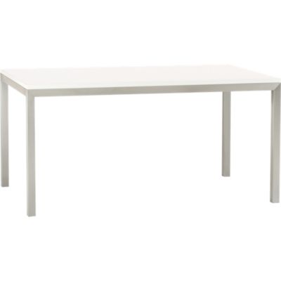 Parsons White Top 60x36 Dining Table with Stainless Steel Base