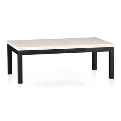 Parsons Rectangular Coffee Table with Travertine Top
