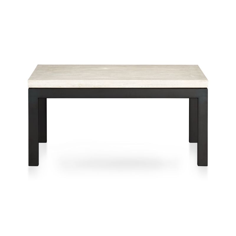 Parsons Square Coffee Table with Travertine Top