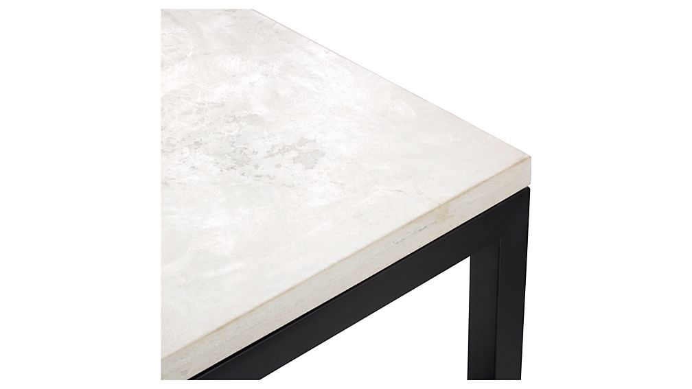 Parsons Rectangular Coffee Table with Travertine Top
