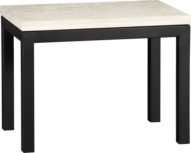 Parsons Side Table with Travertine Top