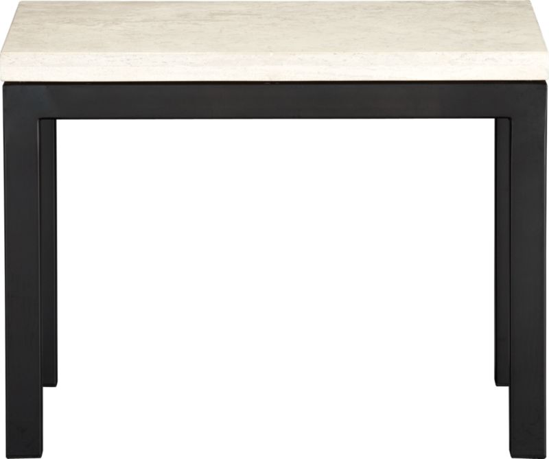 Parsons Side Table with Travertine Top