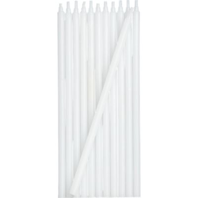 Set of 12 White Party Candles