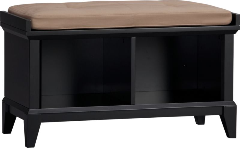 Paterson Black Storage Bench with Wheat Cushion