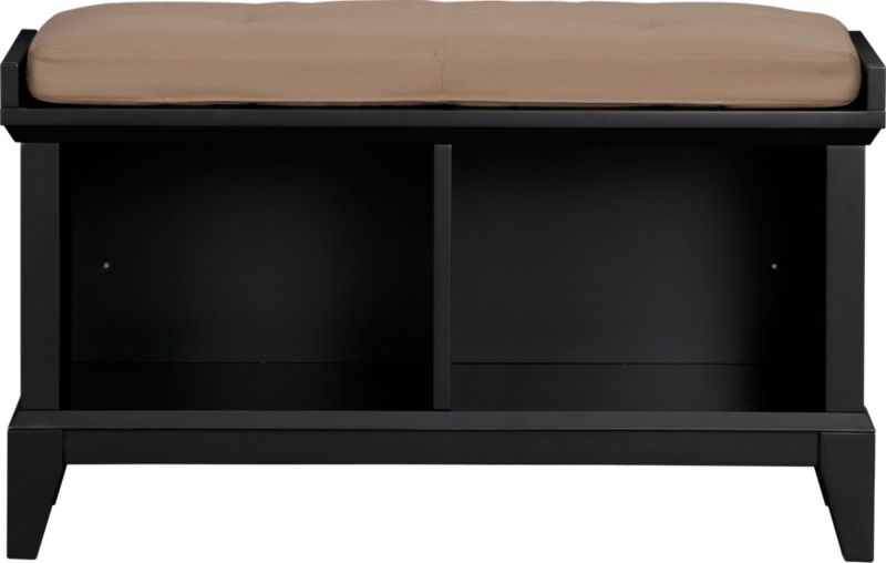 Paterson Black Storage Bench with Wheat Cushion
