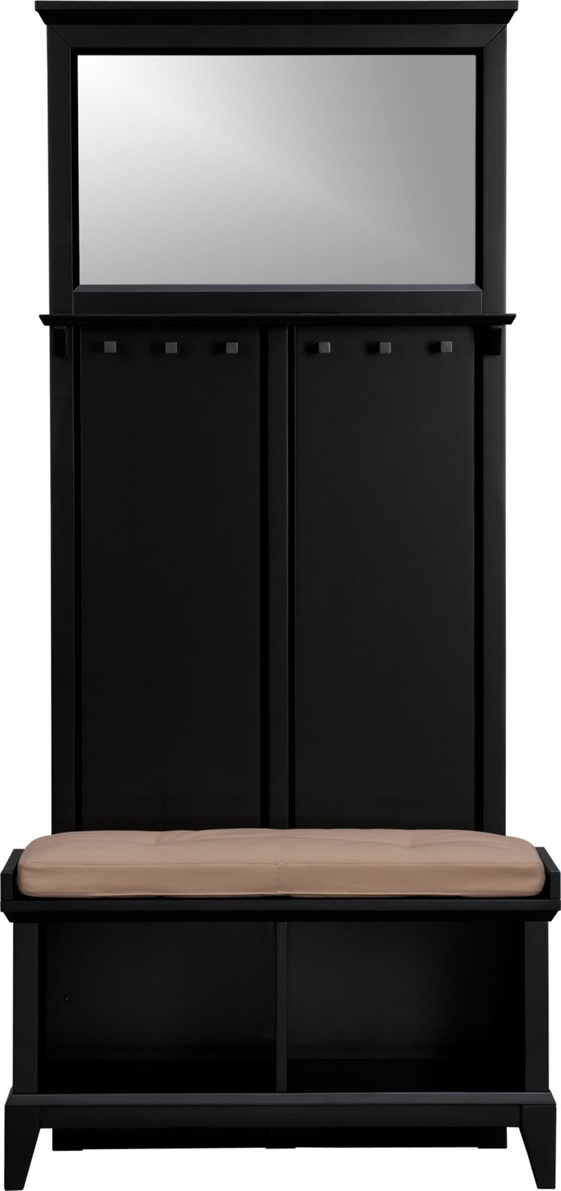 Paterson Black Storage Bench with Wheat Cushion and Panel