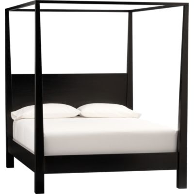 White Full Canopy  on Pavillion Black Canopy Queen Bed  1 199 00