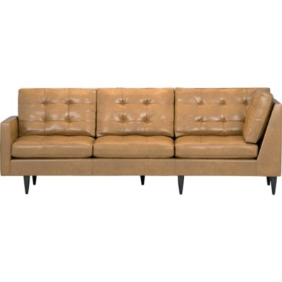 Petrie Leather Sectional Left Arm Corner Sofa