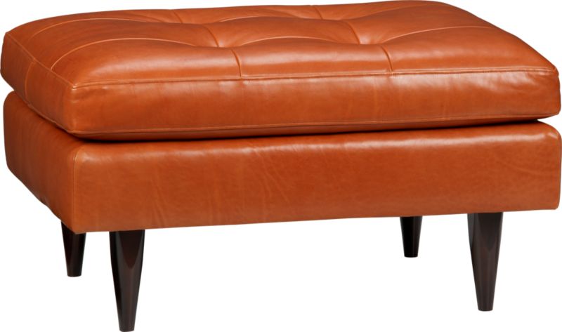 Petrie Leather Ottoman