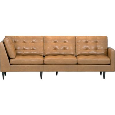 Petrie Leather Sectional Right Arm Corner Sofa