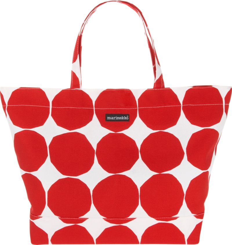 Marimekko Pienet Kivet Opaali Red and White Bag